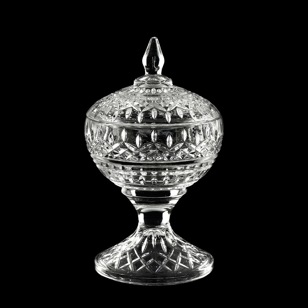 Potiche Decorativo Cristal de Chumbo c/Pé Lys