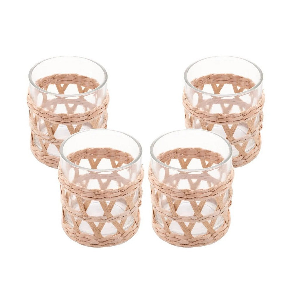 Conjunto 4 Copos Baixos com Sisal - DoceLar Loja