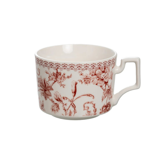 Jogo de 8 peças para café Hortênsia em new bone china 90ml bordô