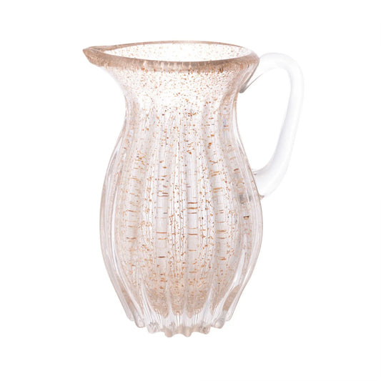 JARRA DE VIDRO ITALY TRANSPARENTE E DOURADO 1,4L
