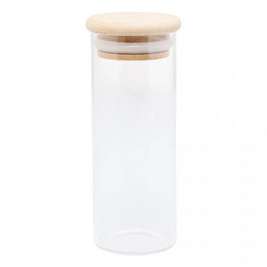 Porta Mantimento de Vidro Borossilicato com Tampa de Bambu 160ml - DoceLar Loja