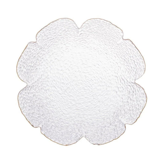 Bowl Cristal Martelado com Borda Dourada Taj Flor-G - DoceLar Loja