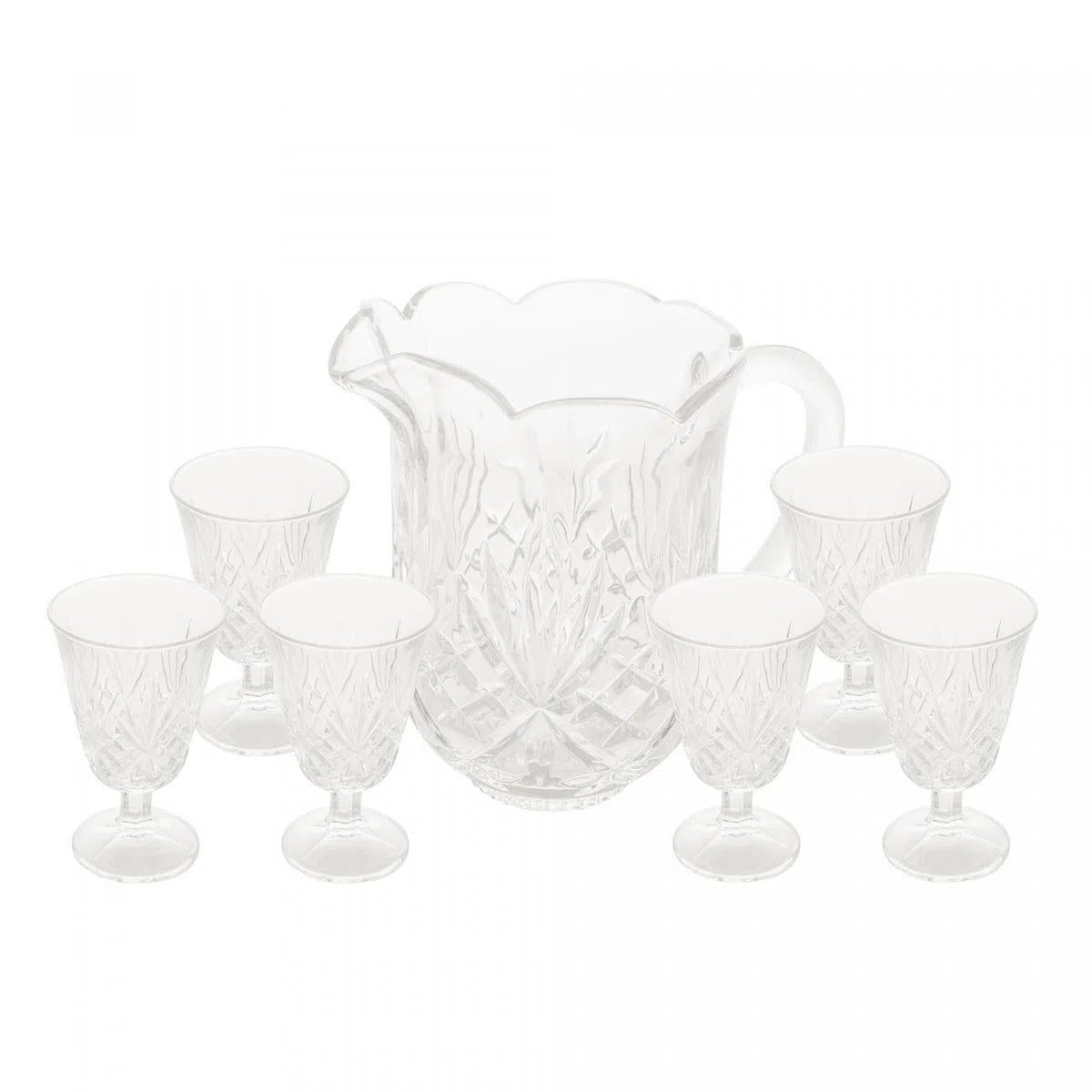Cj Jarra com 6 Taças de Cristal Dublin - DoceLar Loja