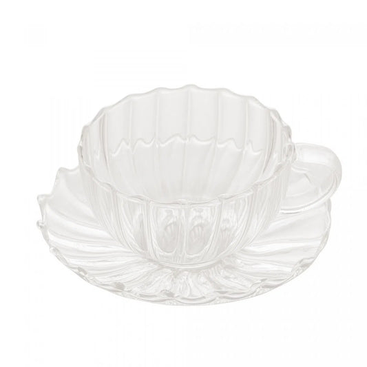 Xícara de Café e Chá com Pires Dupla de Vidro Borossilicato - DoceLar Loja