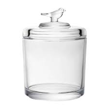 POTE DE CRISTAL ECOLOGICO COM TAMPA BIRD 8,5CM X 8,5CM X 11,5CM