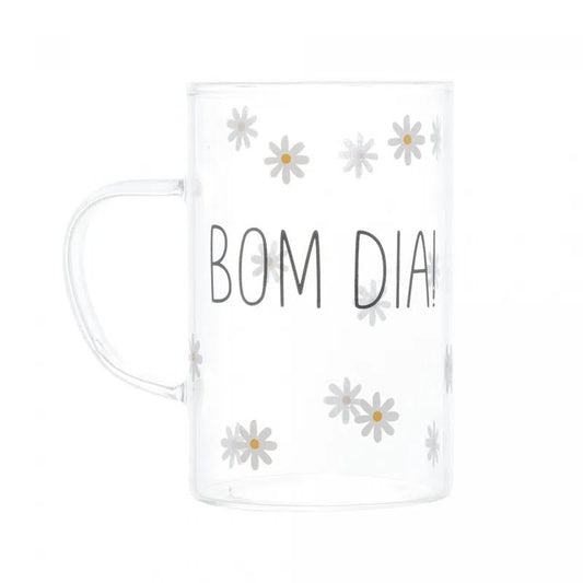 Cj 2 Canecas de Vidro Borossilicato Bom Dia - DoceLar Loja