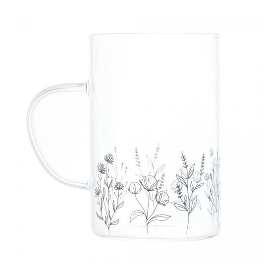 Cj 2 Canecas de Vidro Borossilicato Flores - DoceLar Loja