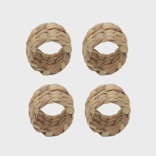 CJ 4 ANEIS P/GUARDANAPOS FIBRA NATURAL