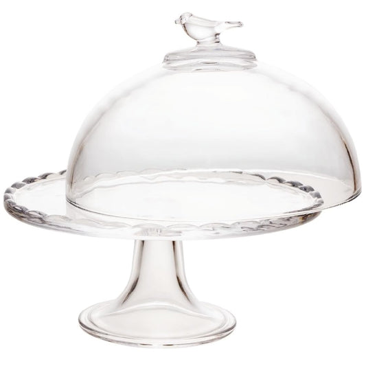PRATO COM PE E TAMPA BIRD 19CM X 19CM X 19CM CRISTAL WOLFF