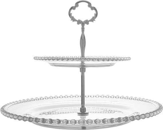 PRATO DUPLO PARA DOCE EM CRISTAL PEARL