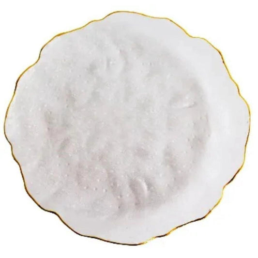 Prato Raso Cristal Martelado com Fio De Ouro - DoceLar Loja