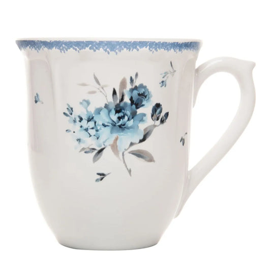 CANECA FLORESCER 330ML AZUL CERAMICA WOLFF