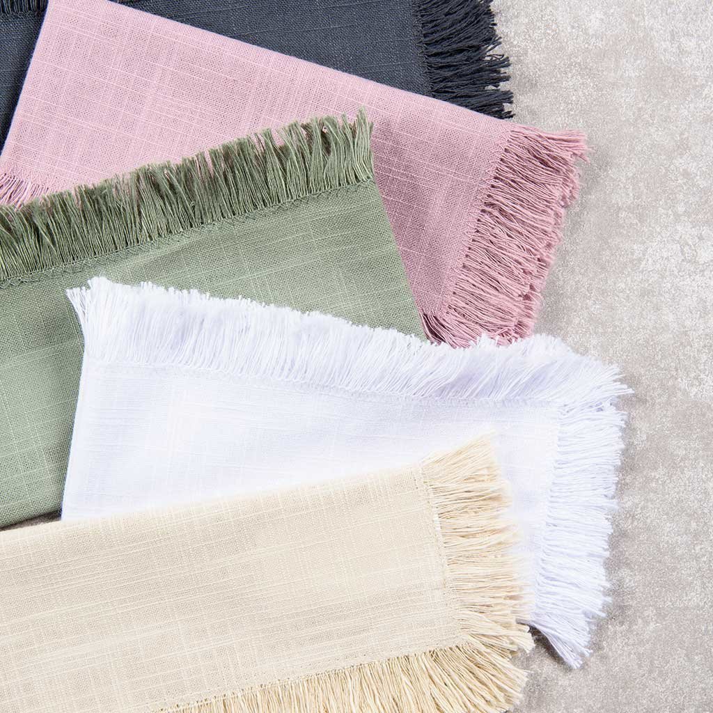 Guardanapo Franja Coloratta Salvia - DoceLar Loja