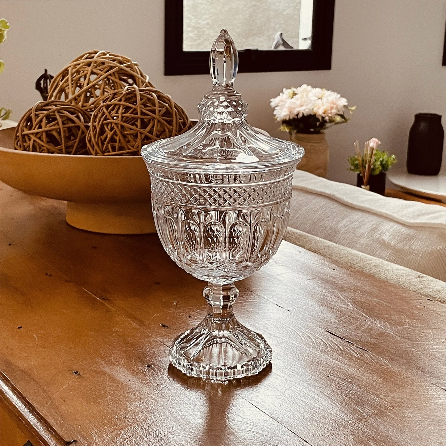 POTICHE C/ PÉ DE CRISTAL BRANDON 11,5X24,5CM