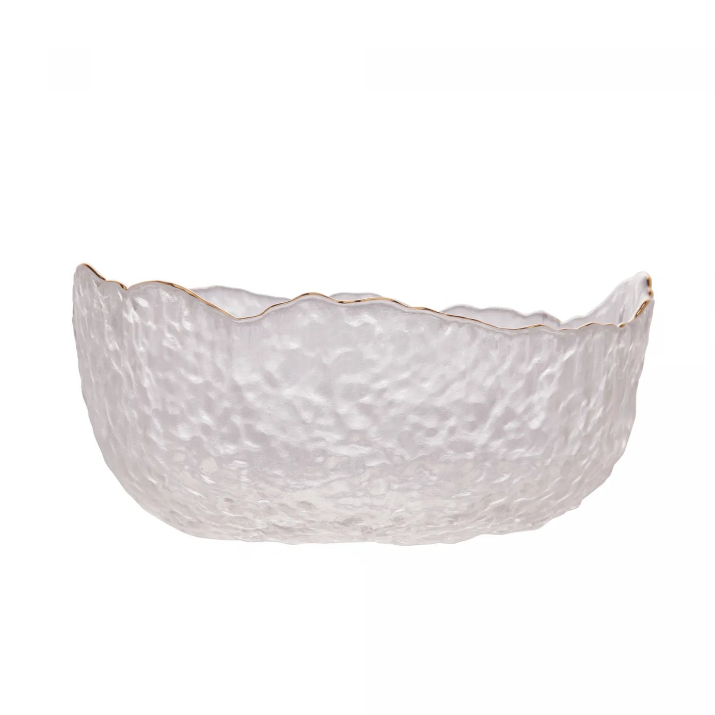 BOWL CRISTAL MARTELADO COM BORDA DOURADA TAJ-P