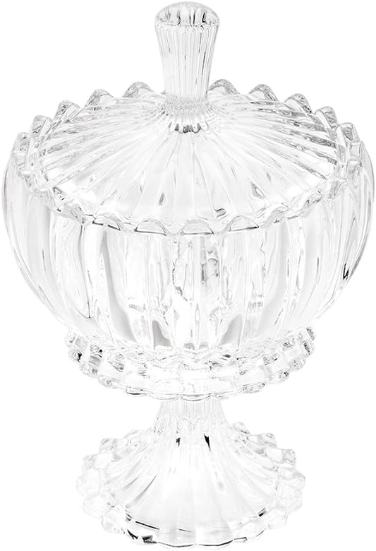 Potiche Decorativo Cristal c/Pé Geneva - DoceLar Loja