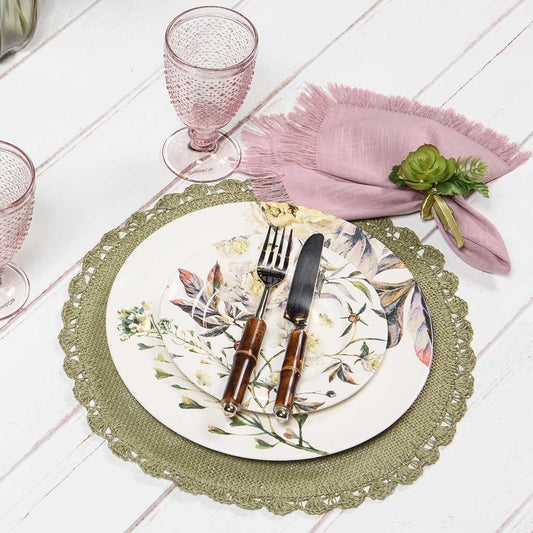 Guardanapo Franja Coloratta Rosa Vintage - DoceLar Loja