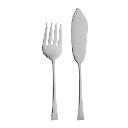 CONJUNTO 2 PEÇAS FACA E GARFO P/SERVIR DE AÇO INOX BERNA