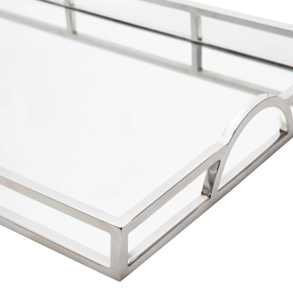 Bandeja Aço Inox Espelho e Alça