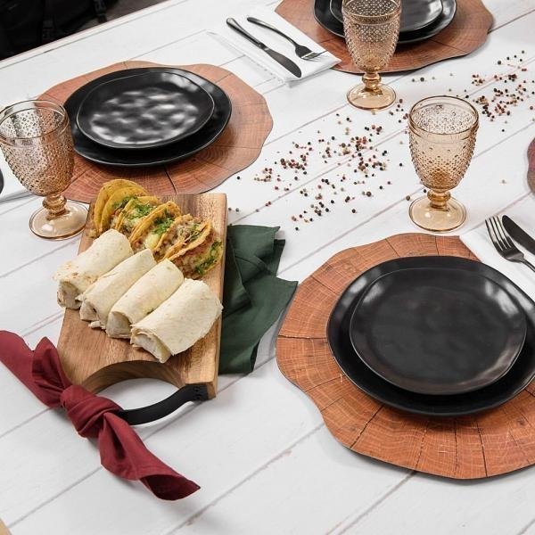 Prato de Lanche Organic Preto - DoceLar Loja