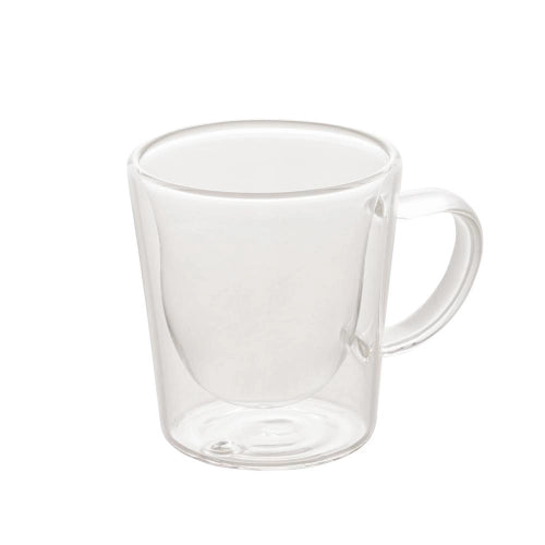 CJ 2 XICARAS P/CAFE DUPLA PAREDE DE VIDRO BOROSSILICATO RESISTENTE A CALOR 100ml