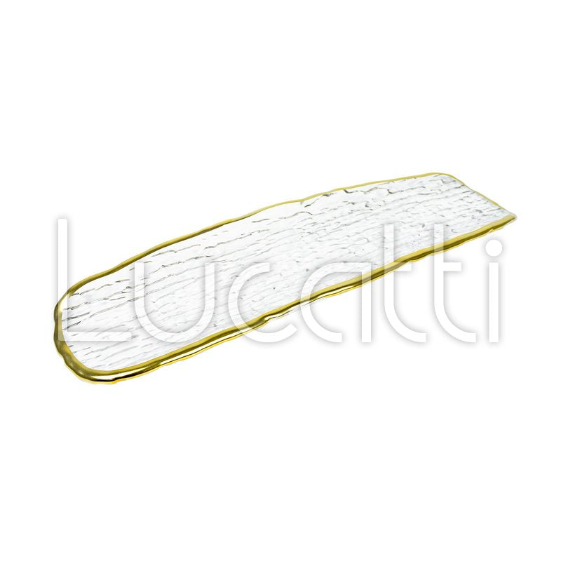 74440 - CENTRO DE MESA EM VIDRO COM DETALHES DOURADO