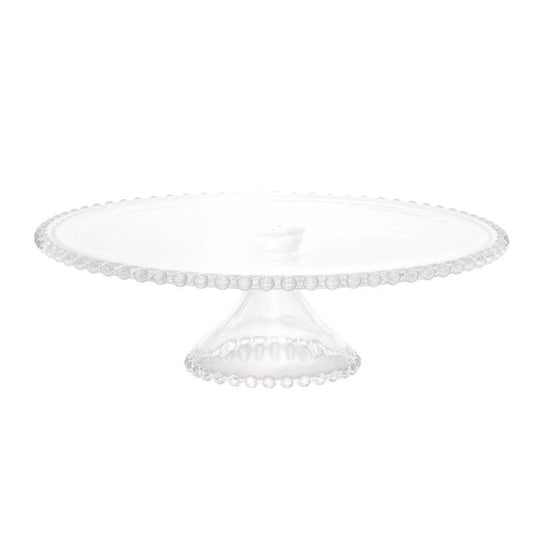 Prato para Bolo com Pé de Cristal Pearl