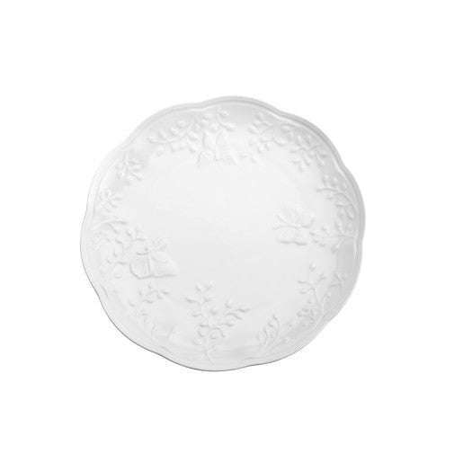 PRATO P/ SOBREMESA DE PORCELANA NEW BONE BUTTERFLY FLOWER