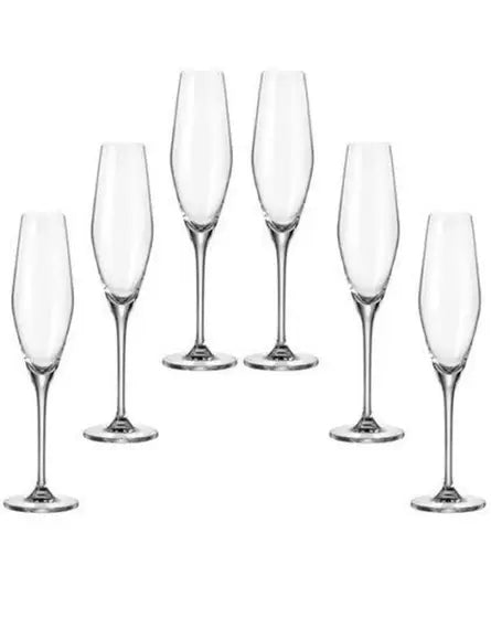 Jogo de 6 taças P/Champanhe em Cristal Ecológico - DoceLar Loja