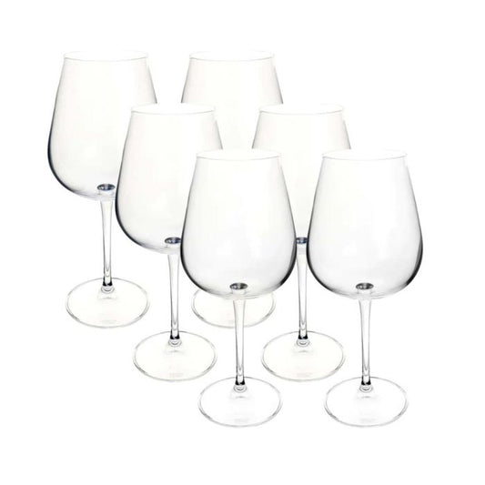 Jogo de 6 Taças P/Vinho Tinto Ardea em Cristal Ecológico - DoceLar Loja