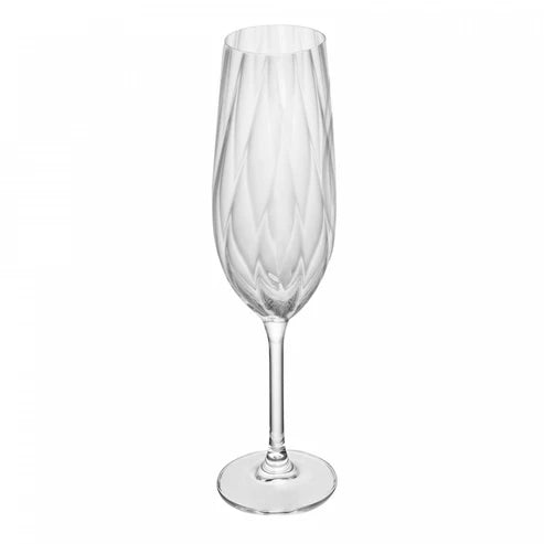JOGO 6 TACA DE CHAMPANHE CREX OPTIC 270ML CRISTAL ECOLOGICO BOHEMIA