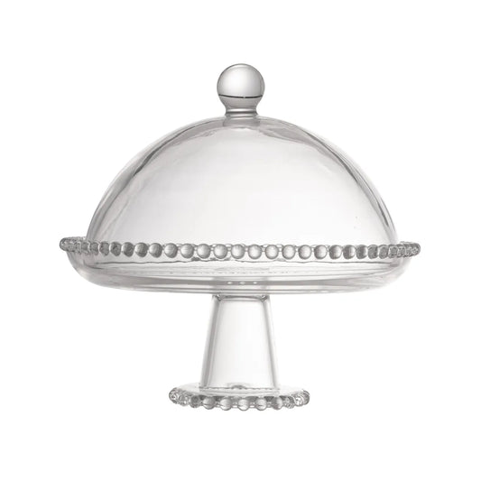 PRATO CRISTAL DE CHUMBO C/PE E TAMPA PEARL 20x18cm