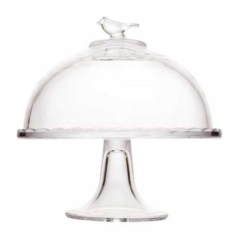 PRATO COM PE E TAMPA BIRD 19CM X 19CM X 19CM CRISTAL WOLFF