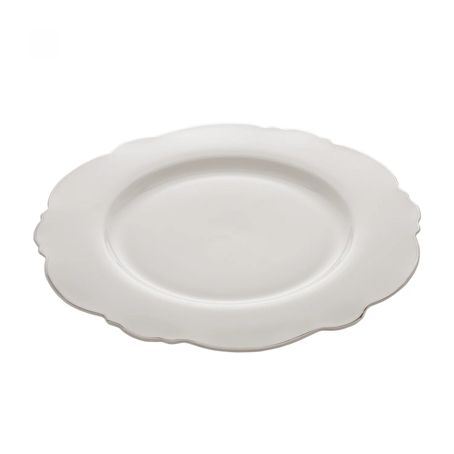 CJ 6 PRATOS SOBREMESA MALDIVAS BRANCO COM FIO PRATA