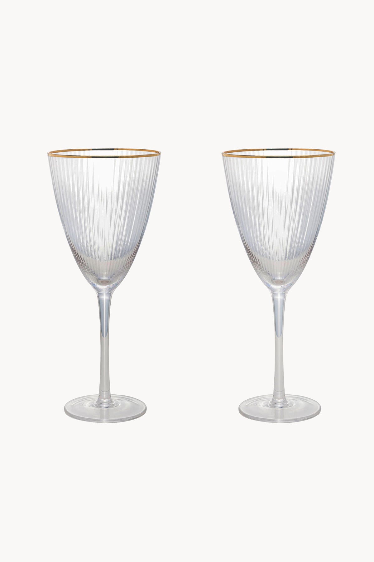 CJ 2 TACAS DE VIDRO P/VINHO C/BORDA DOURADA LINES 400ml