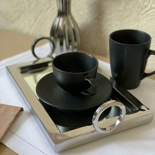 Bandeja de Aço Inox com Espelho - DoceLar Loja