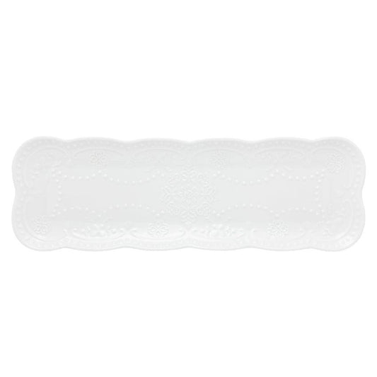 Bandeja de Porcelana Butterfly Branca - DoceLar Loja