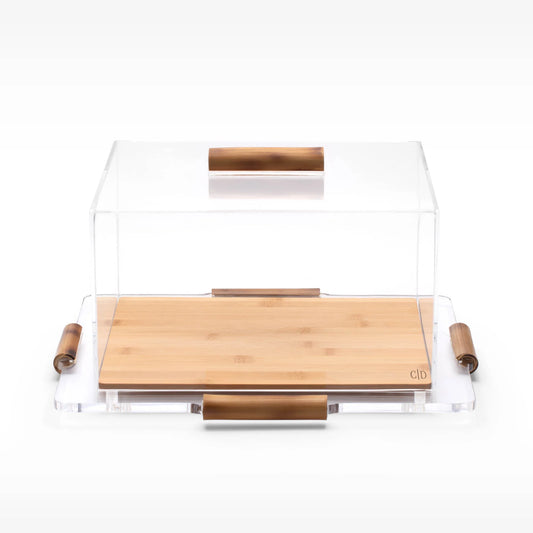 Prato P/ Bolo Quadrado Bambu-G - DoceLar Loja