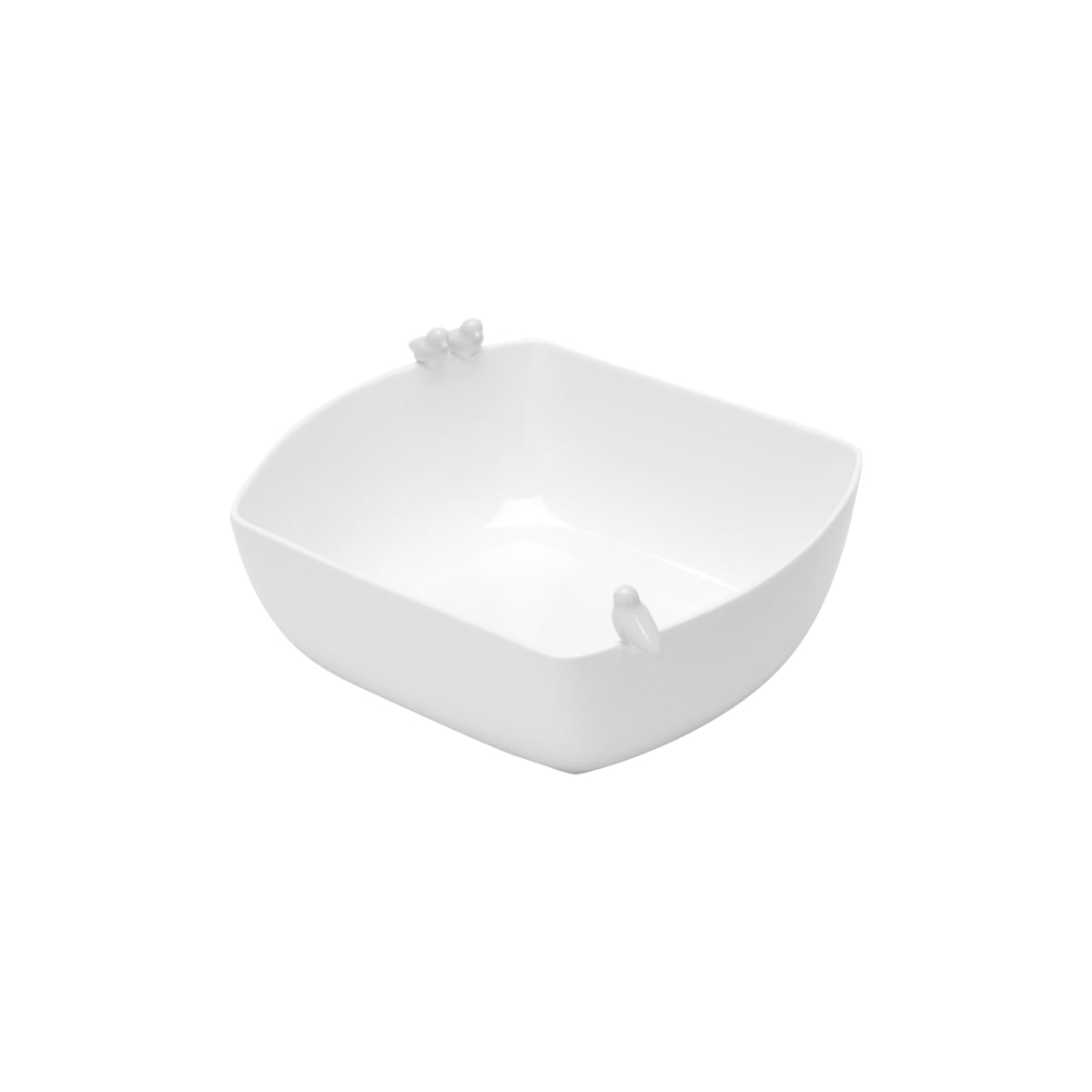SALADEIRA PORCELANA BIRDS BRANCO 22,5x19x9,5cm