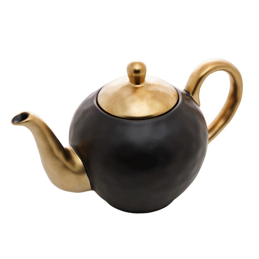 BULE P/CHA DE PORCELANA PRETO E DOURADO DUBAI