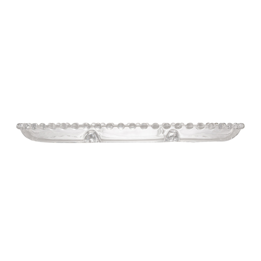 PETISQUEIRA DE CRISTAL COM 3 DIVISÕES OVAL PEARL 30X15X2CM