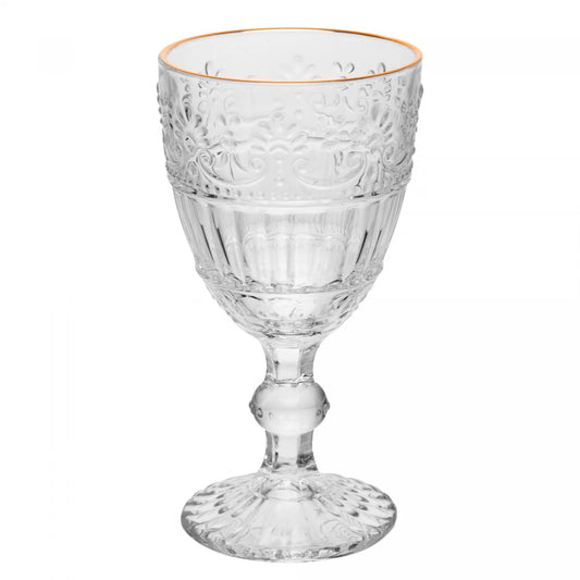 CONJUNTO 6 TACAS MAUVE COM FIO DE OURO 320ML CRISTAL ECOLOGICO WOLFF