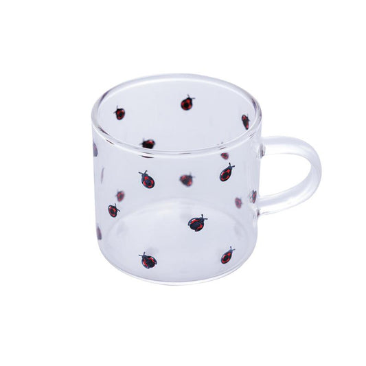 Caneca de Vidro Borossilicato Resistente ao Calor Ladybug - DoceLar Loja