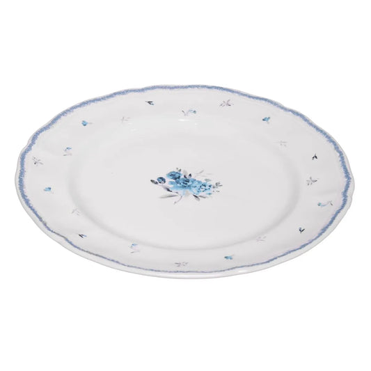 PRATO RASO FLORESCER 27CM AZUL CERAMICA WOLFF
