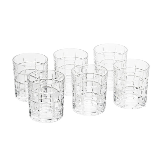 Conjunto 6 Copos Baixos de Cristal Timesquare - DoceLar Loja