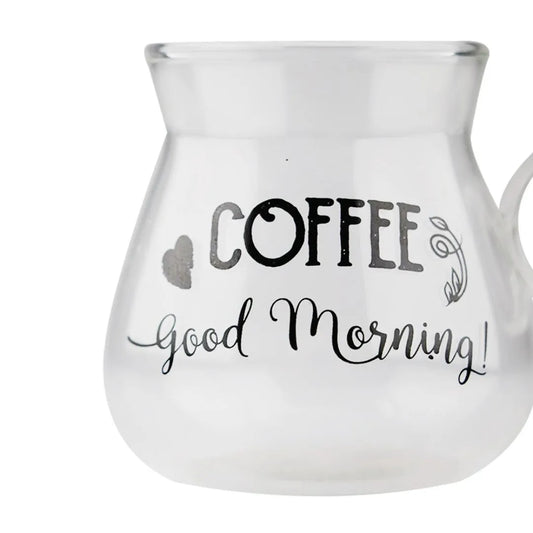 Conjunto 2 Xicaras de Vidro Coffee Good Morning - DoceLar Loja