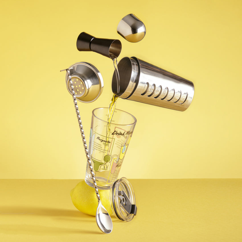 Coqueteleira de Aço Inox com Receitas de Drinks - DoceLar Loja