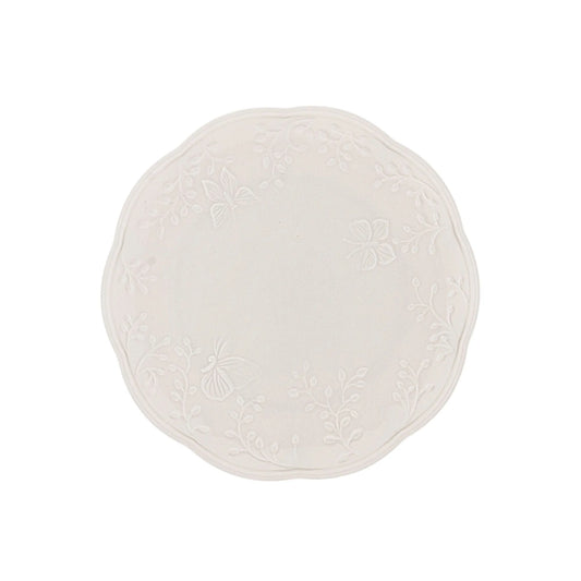 PRATO P/ SOBREMESA DE PORCELANA NEW BONE BUTTERFLY FLOWER