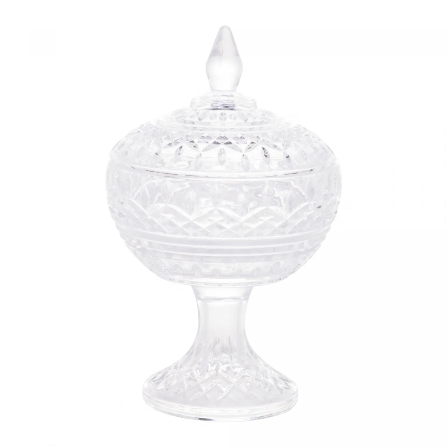 POTICHE DECORATIVO DE CRISTAL COM PÉ LYS 14CM X 22CM
