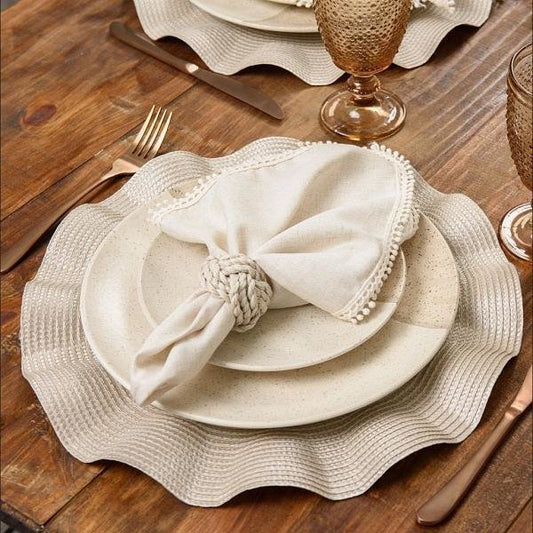 Jogo Americano Luna Wave Avulso Vanilla - DoceLar Loja